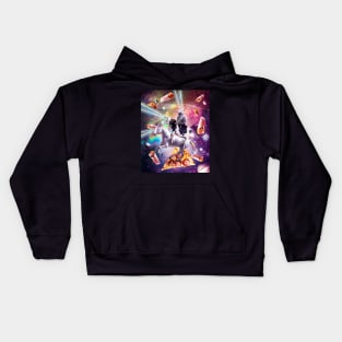 Laser Eyes Space Cat On Cow Unicorn - Rainbow Kids Hoodie